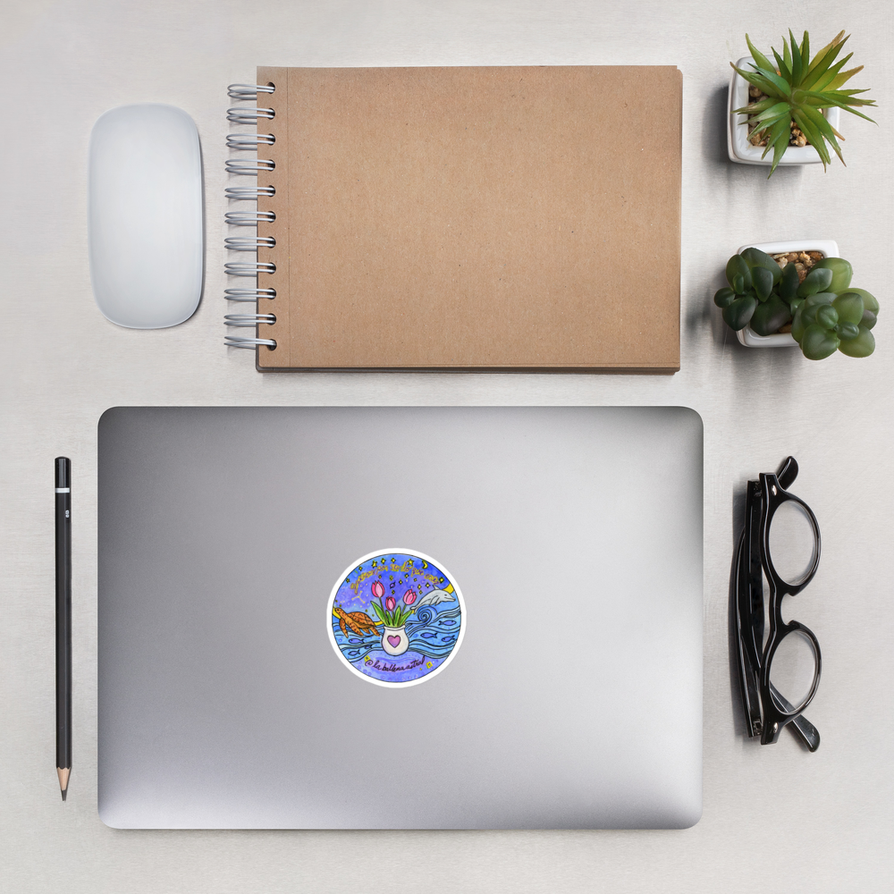 Gracias por Ser lo Que Eres Sticker | Tulips, Turtle & Dolphin Vinyl Sticker